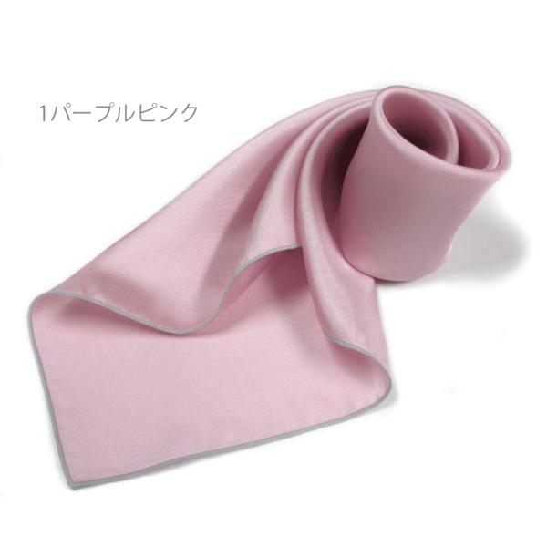 横浜シルク チーフ ビッグ ツイル チーフ パープル ピンク 大判 40ｃｍ角 の 柔らかく しなや...