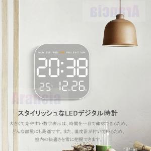 デジタル時計 置時計 ac電源 LED 掛け時...の詳細画像1