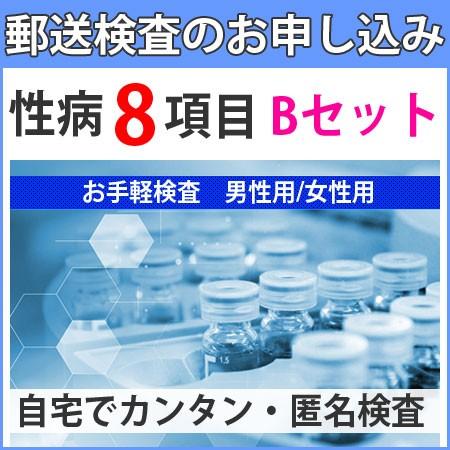 性病検査キット B(男性用 女性用) 淋菌 梅毒 クラミジア トリコモナス カンジダ HIV B型肝...