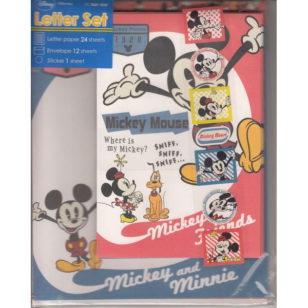 ミッキーマウスとミニーマウスーのレターセット