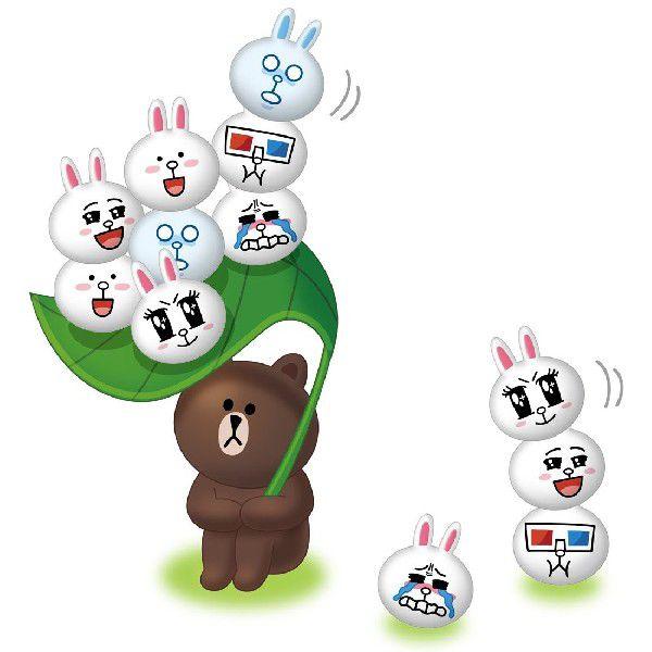 LINE TOWN つめちゃう!かおコロフィギュア 雨よけブラウンセット