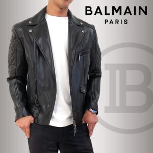 大 BALMAIN PARIS バルマン 8008 ブルゾン エコレザー ライダース