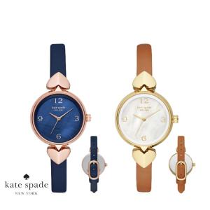 kate spade ケイトスペード KSW1642 KSW1662 hollis leather ホリス ブラウン ネイビー レザー 30mm パール レディース ブランド 腕時計