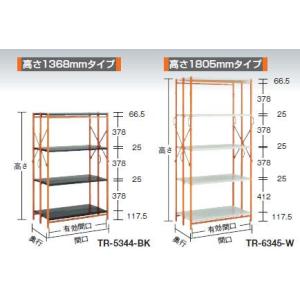 【代引き不可・配送時間指定不可】ワンタッチラック 白4段 TR-5344-W 362-9392 [T...