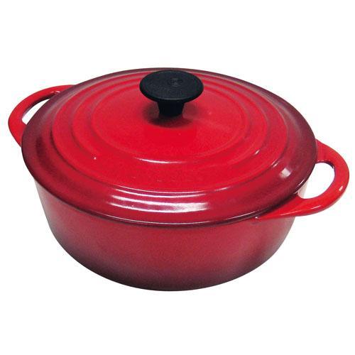 ル・クルーゼ(LE CREUSET) ココット ビス ロンド IH対応 両手鍋 22cm(チェリーレ...