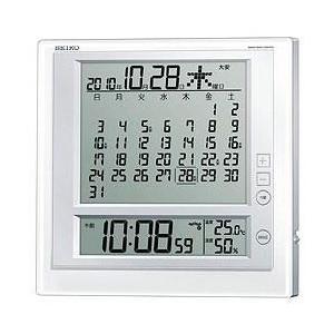セイコー(SEIKO) SQ422W 電波目覚まし時計 温湿度計付き マンスリーカレンダー 6曜カレ...