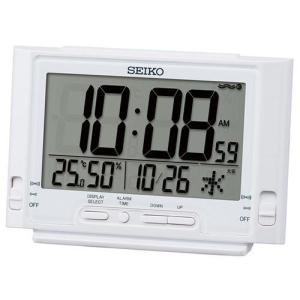 セイコー(SEIKO) SQ320W(白パール) 電波目ざまし時計 温度・湿度表示付｜tokka