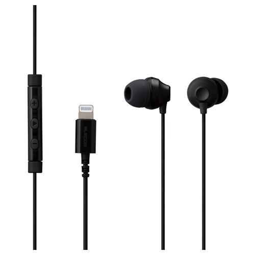 エレコム(ELECOM) EHP-LF12CMBK ブラック Lightning接続ヘッドホンマイク