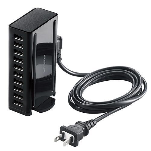 エレコム ELECOM EC-ACD04BK(ブラック) 卓上多ポートAC充電器 USB充電器 60...