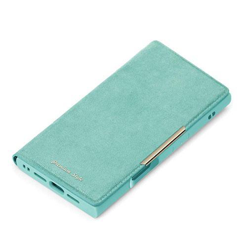 PGA PG-24BCF05BL スエード調/ターコイズ iPhone16Pro用 クリアフリップケ...