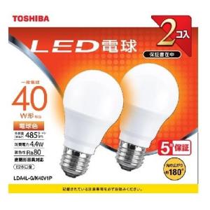 TOSHIBA（東芝） LDA8L-G/60V1P LED電球2本パック 電球色 E26口金 60W