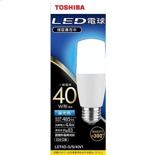 東芝(TOSHIBA) LDT4DGS40V1(昼光色) LED電球 E26口金 40W形相当 48...