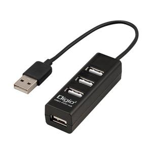 ナカバヤシ UH-2604-BK(ブラック) USB2.0 4ポートハブ/15cm｜tokka