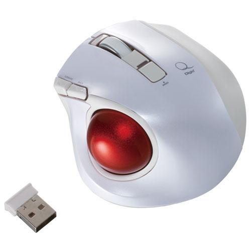 ナカバヤシ MUS-TRLF132W(ホワイト) USB トラックボールマウス 小型無線静音 5ボタ...