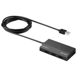 バッファロー(BUFFALO) BSH4A120U3BK ブラック USB3.0セルフパワーハブ 4ポートタイプ 100cm｜特価COM