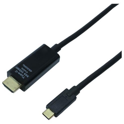 ミヨシ USB-CHDA2/BK(ブラック) 4K60Hz対応 USB Type-C-HDMI変換ケ...