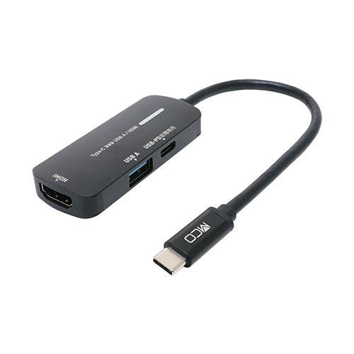 ミヨシ USA-PHA1 USB PD対応 USB Type-C - USB A/HDMI変換アダプ...