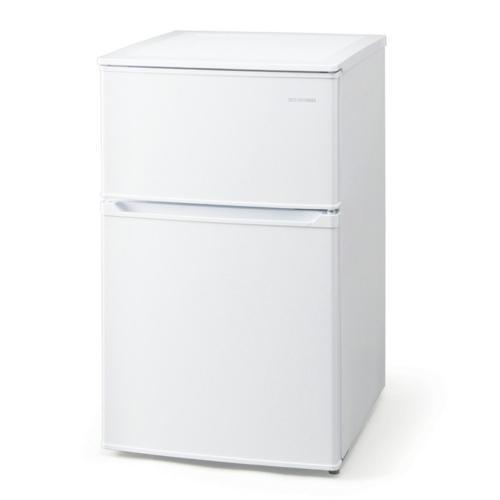 冷凍冷蔵庫 一人暮らし 2ドア 右開き 90L アイリスオーヤマ IRSD-9B-W ホワイト 幅4...