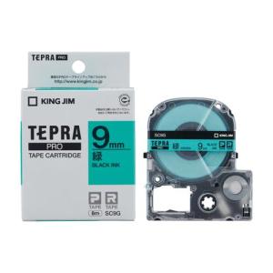 KING JIM テプラ PROテープカートリッジ SC9G 9mm（パステル・緑・黒文字）×1個 テプラ TEPRA PRO ラベルプリンター、ラベルライターの商品画像
