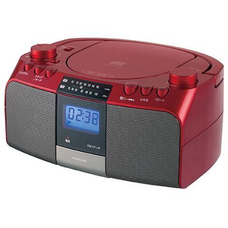 コイズミ(KOIZUMI) SAD-4705 R(レッド) CDラジオ ワイドFM対応