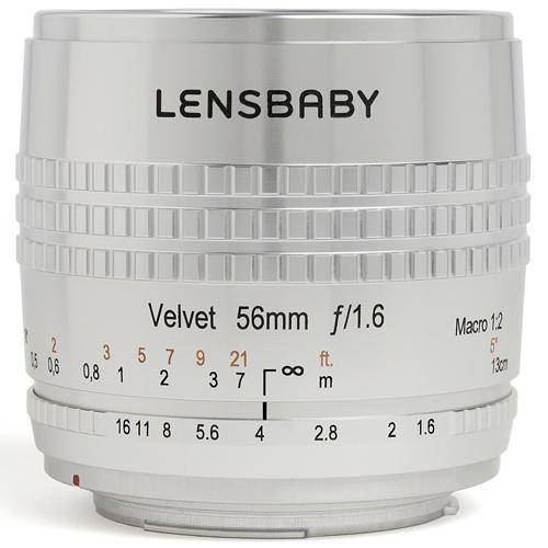 【長期保証付】レンズベビー(LENSBABY) Velvet 56(シルバー) ニコンF用