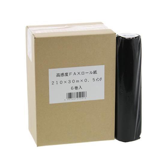 その他 高感度FAXロール紙 A4サイズ 210mm×30m×0.5インチ 6本[代引不可]