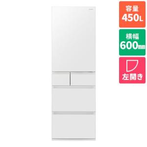 【標準設置料金込】【長期5年保証付】冷蔵庫 400L以上 パナソニック 450L 5ドア NR-E45PX1L-W サテンオフホワイト 左開き 幅600mm