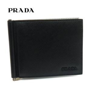 PRADA マネークリップ財布 2MN077 ZLP F0002 ブラック 内側マルチカラー｜toko-putih