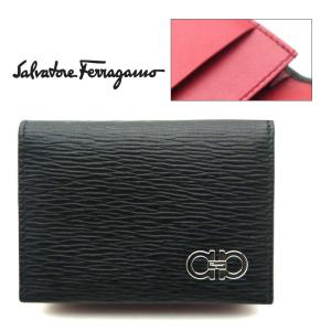 フェラガモ Salvatore Ferragamo 名刺入れ ブラックｘ内側レッド 66-A062｜toko-putih