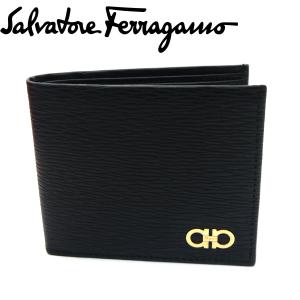 FERRAGAMO フェラガモ Ferragamo 二つ折り財布 メンズ ブラック