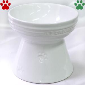 ル・クルーゼ　ハイスタンド　ペットボール　ホワイト　ペット　ハイタイプ　食器　おしゃれ　かわいい　白　ルクルーゼ　Le Creuset Pet｜tokoton-dogfood