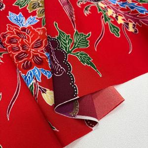 和柄 生地 紅型 びんがた 牡丹鳳凰 (赤) ...の詳細画像3