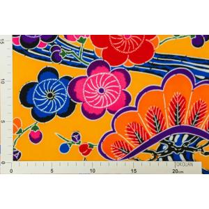 和柄 生地 紅型 びんがた 立波松竹梅 (山吹...の詳細画像3