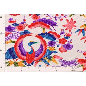 和柄 生地 紅型 びんがた 翔鶴松竹梅 (白)...の詳細画像3