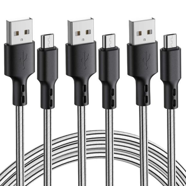 Micro USB ケーブル 3本セット 3m 2.4a 急速充電 高速データ転送 断線防止 Xpe...