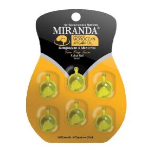 miranda hair vitamin oil ミランダ ヘア ビタミン モロッカン アルガンオイル 6 粒 入り シート イエロ