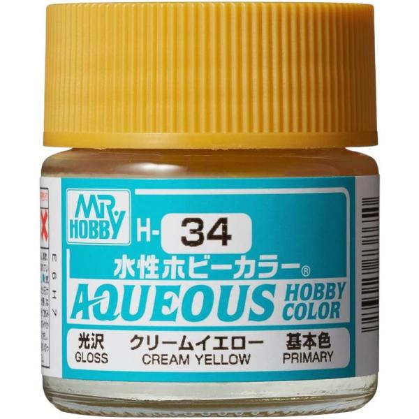 GSIクレオス 新水性ホビーカラー クリームイエロー 10ml 模型用塗料 H34