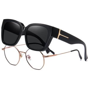 KANASTAL オーバーサングラス メガネの上から掛けられる 偏光 UV400 紫外線カット 運転用 釣り スポーツ メンズ