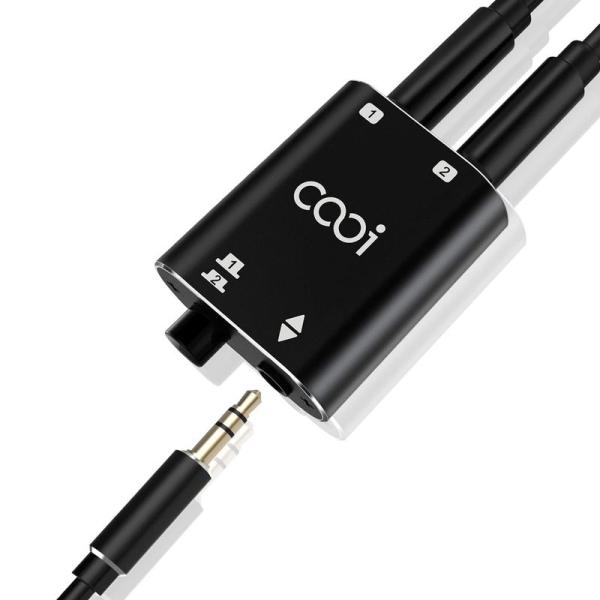 COOIDEA 3.5mmステレオオーディオスイッチャーは、3.5mmオーディオケーブルとともに、1...