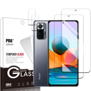 2+2枚セットXiaomi Redmi Note 10 Pro 用のガラスフィルム フィルム(2枚) + レンズ保護フィルム (2枚) 強化