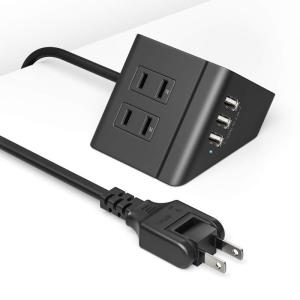 Letmy 電源タップ usb 延長コード 1.5m 4個AC口 3USBポート コンセント 分岐 テーブルタップ 急速充電 1500W 過｜toku00301