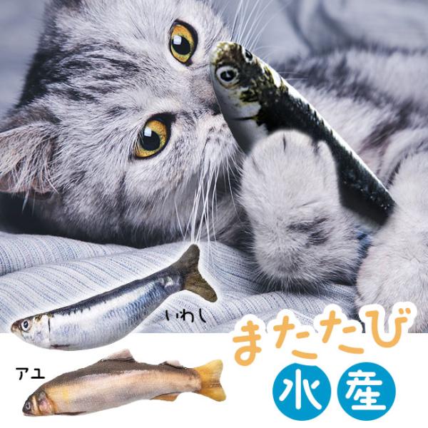 マルカンおもちゃ 猫用  またたび水産 魚  あゆ いわし ハンドメイド 定形外郵便発送【△規格内】...