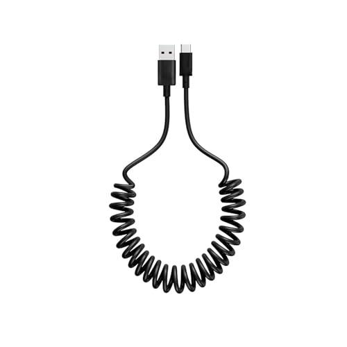 USB C ケーブル 30cmから1.5Mまで 伸びる 最大3A急速充電 タイプC ケーブル 伸縮自...