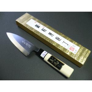霞仕上（カスミ）出刃包丁（左利き用） 120mm「三木特撰」 TN402A : ln 