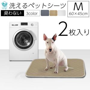 2枚セット ペットシーツ 洗える Mサイズ 60×45cm 犬 猫 繰り返し使える おしっこパッド よく見える 下敷き マット 漏れない ペット用 多頭飼い レギュラー｜tokusen-kan