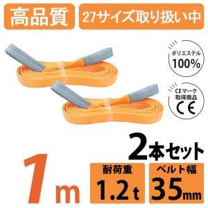 2本セット スリングベルト 1m ベルトスリング 玉掛け 1200kg 幅 35mm ナイロンスリング 引っ越し 吊り具 荷重表 種類 運搬用ベルト 運搬用スリング 吊具