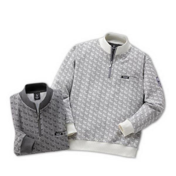 djhonda golf 膨れジャカードハーフジップトレーナー 1X7-63210