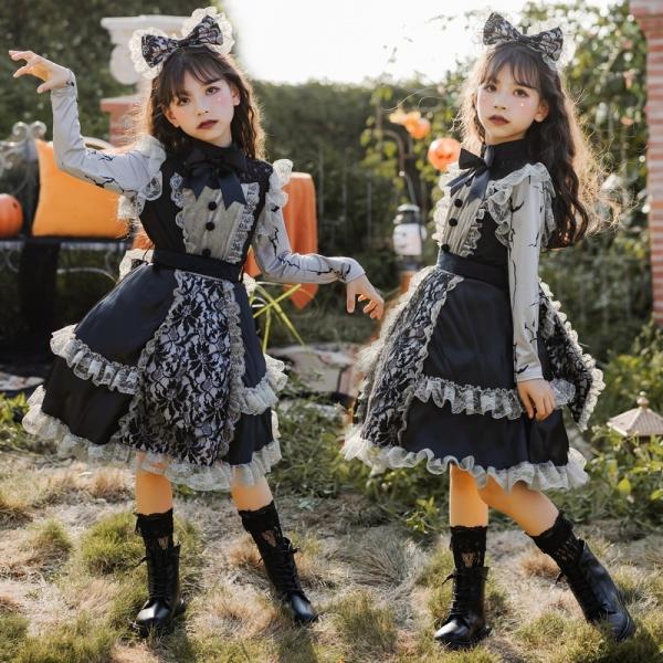 子供用ハロウィン衣装 キッズ ワンピース コスプレ 女の子 巫女 悪魔 魔女 子供用 吸血鬼 コスチ...