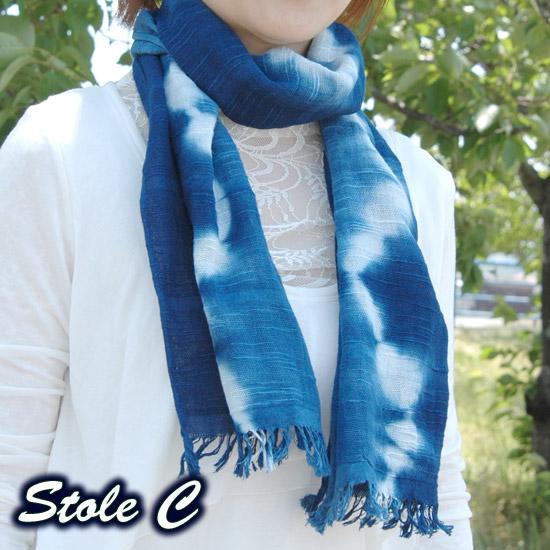 藍染 ストール C 長尾織布 メンズ レディース 兼用 阿波藍染め 徳島 伝統 工芸品 送料無料 母...