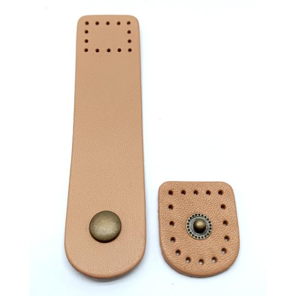 バッグ用本革アタッチメントホック大 長さ約10cm×横幅約25mm  ベージュ アンティークゴールド...